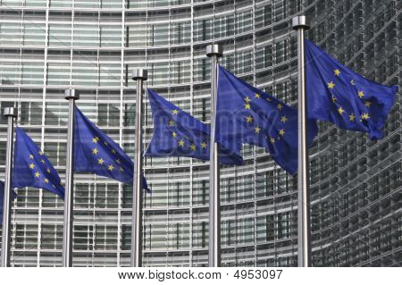 Flagi Europejskiej w Brukseli