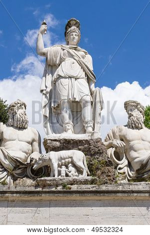 Fountain Piazza Del Popolo, Rome, Italy