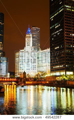 Chicago Downtown With The Wrigley Building