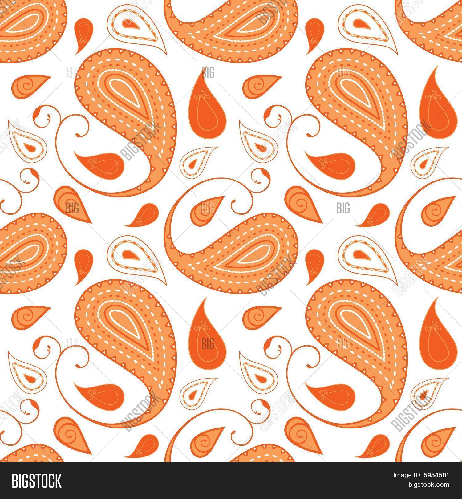 Orange Paisley Pattern Image & Photo (Free Trial) Bigstock