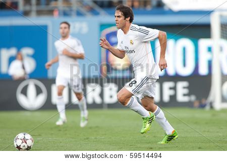 LOS ANGELES - AUGUST 3: Real Madrid F Kaka during the 2013 Guinness International Champions Cup game between Everton and Real Madrid on Aug 3, 2013 at Dodger Stadium.