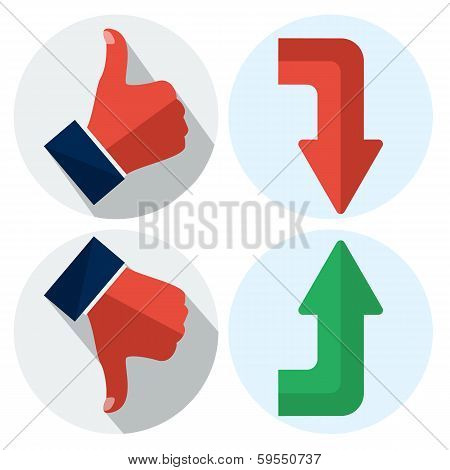 up and down flat illustration