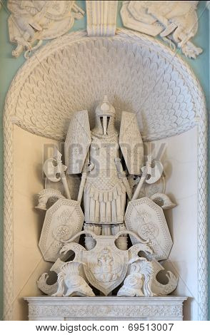 Marble Sculpture, Ancient Warrior Armor.