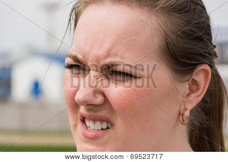 Face Of A Young Girl Close-up.