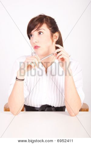 Belle brune secrétaire