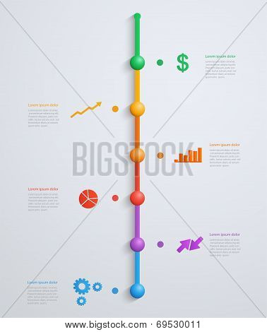 Timeline, Infographics Template With Stepwise Structure
