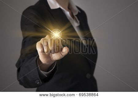 Businesswoman Touch Screen