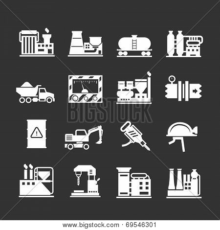 Set Icons Of Industrial And Factory