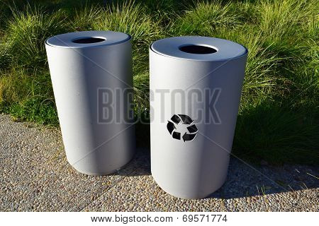Trash & Recycle Cans