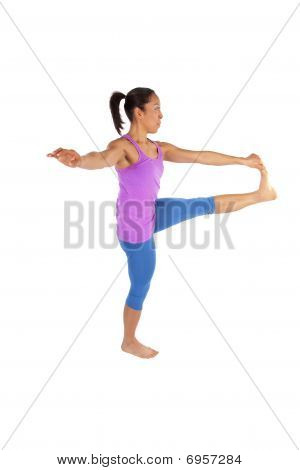 Perna da frente fora Yoga azul
