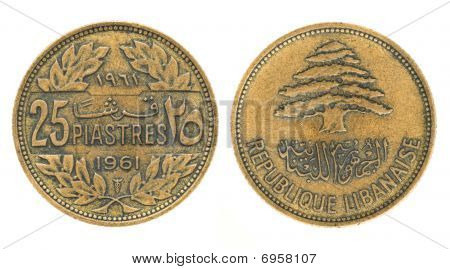 25 Piastres tai Piasters - rahaa Libanonin