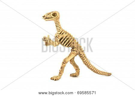 Iguanodon Dinosaur Fossil Skeleton Toy Isolated On White