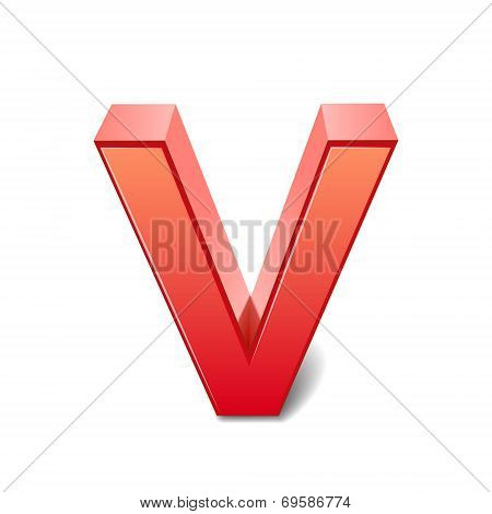 3D Red Letter V