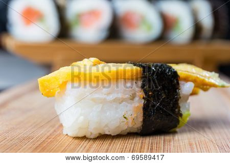 Close Up Of Sushi, Japanese Seafood