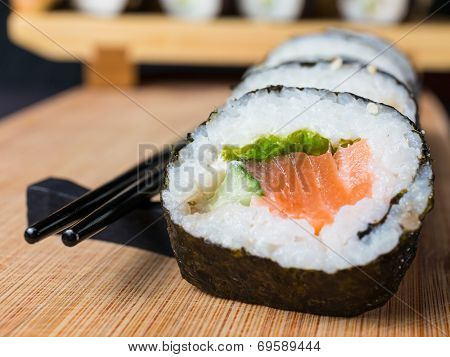 Close Up Of Sushi, Japanese Seafood