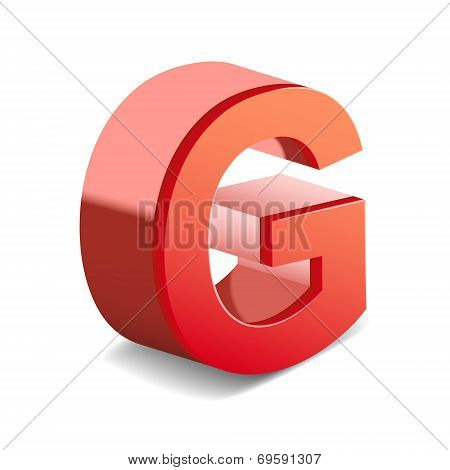 3D Red Letter G