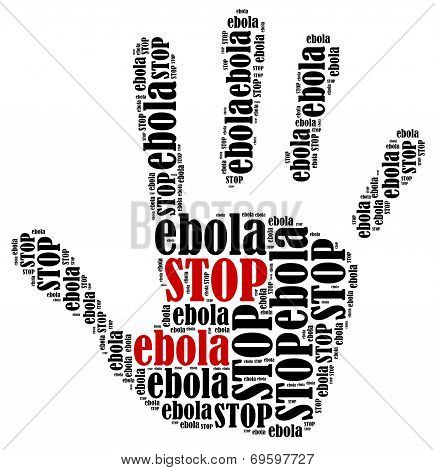 Word Cloud Illustration In Shape Of Hand Print Showing Protest.