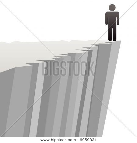 สัญลักษณ์คนเสี่ยงจะตกจากขอบหน้าผาอันตราย