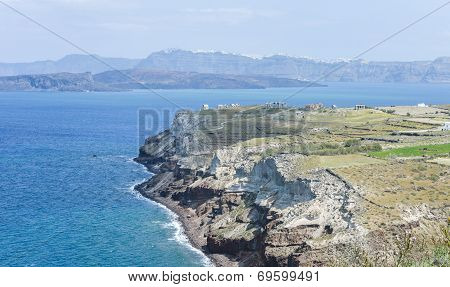 Coastline of Santorini island