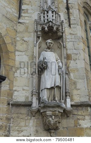 Statue On Town Hall, Stadhuis, Bruges.