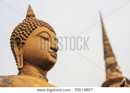 ancient buddha statue at Sukhothai historical park Sukhothai province Thailand
