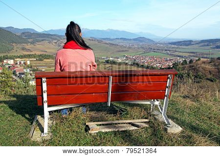 Lonely Girl At Bench