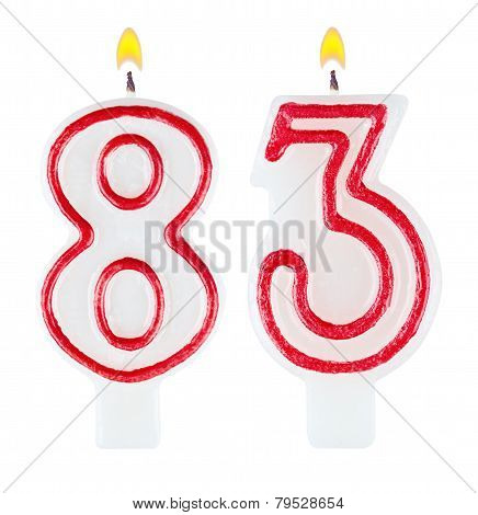 Birthday Candles Number Eighty Three