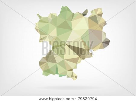 Low Poly map of french region Rhône-Alpes