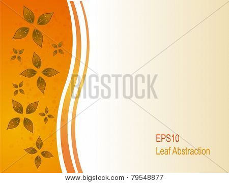 Orange leaf abstraction with gradient. Fully vector. Enjoy!