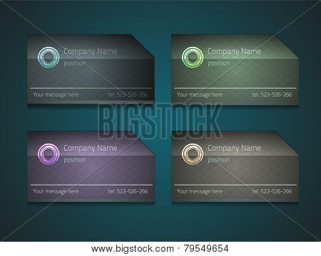 Four business cards for your design. Fully vector, enjoy!