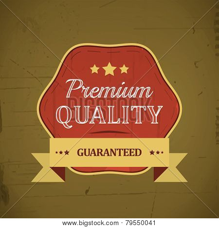 Premium quality retro vintage label with ribbon
