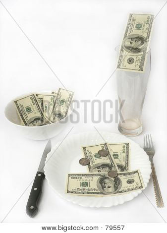 Geld-Abendessen