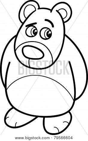 Shy Bear Cartoon Coloring Page
