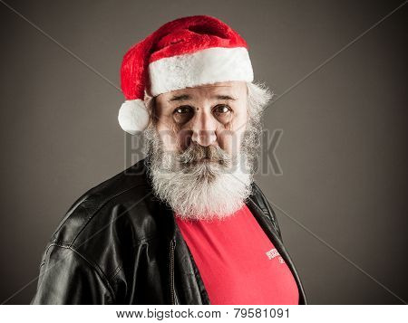 Funny Mature Man Dressed As Santa