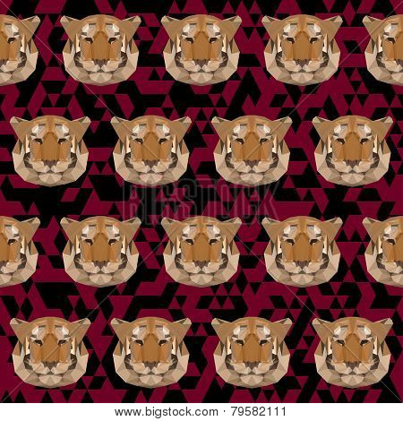 Abstract Geometric Polygonal Tiger Seamless Pattern