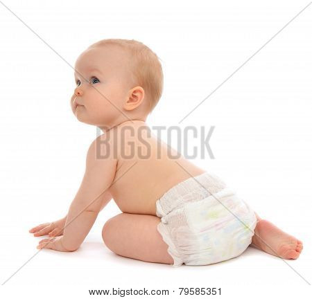 Infant Child Baby Toddler Sitting Crawling Backwards Happy Smiling