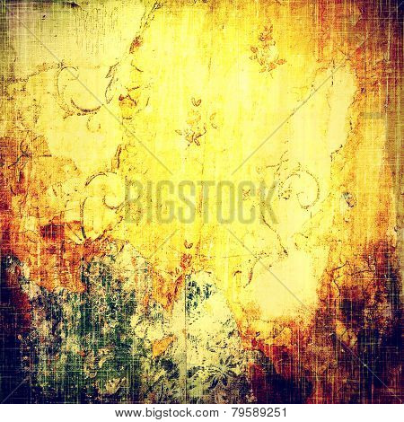 Grunge retro texture, elegant old-style background. With different color patterns: purple (violet); green; brown; yellow (beige)