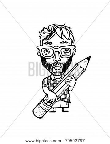 Hipster pencil
