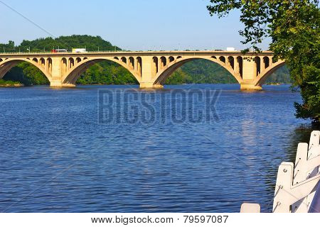 View on Key Bridge and Potomac River.