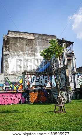 Giant Graffiti On Abandoned Building