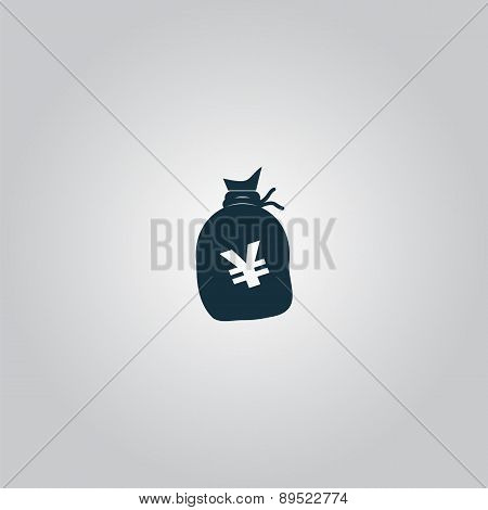 Money bag icon. Yen JPY