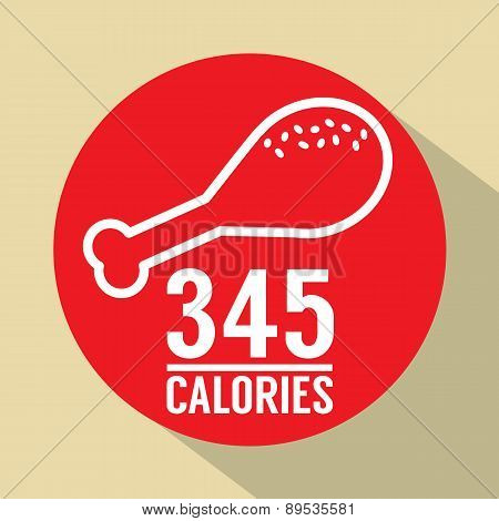 Single Fried Chicken 345 Calories Symbol.