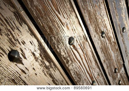 Cheglio  Knocker In A  Door Curch  Closed Wood Italy  Lombardy