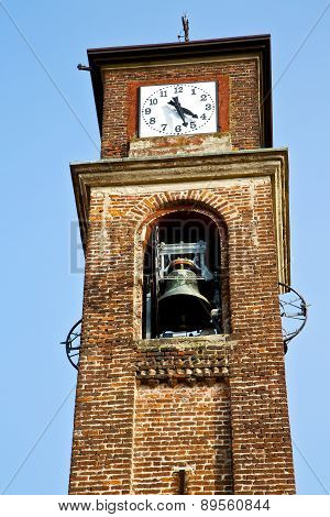 Mozzate    Wall  And Church Tower Bell Sunny Day Milan
