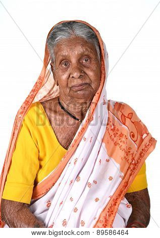 Portrait of an old woman, Senior Indian woman.