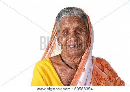Portrait of an old woman, Senior Indian woman.