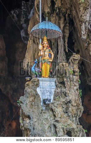 Statue Of A Hidnu Goddes At Batu Caves Temple