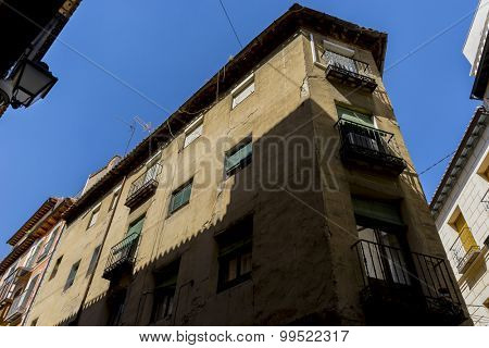streets of the city Toledo, medieval architecture and Castilian