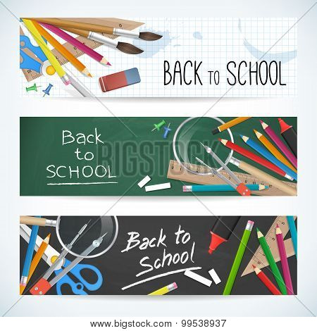 Back To School Set Vector Banner
