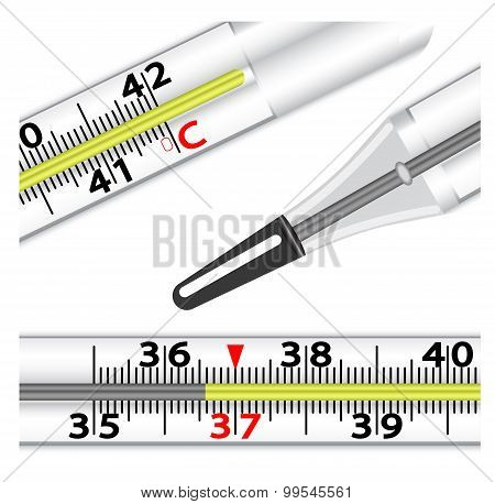 Medical Glass Mercury Thermometer
